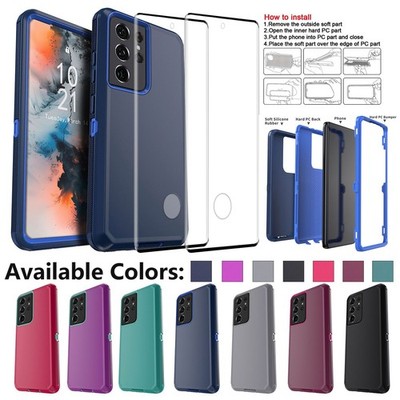 Shockproof Rugged For Samsung Galaxy S21/FE/+/Ultra Case Cover /Screen Protector