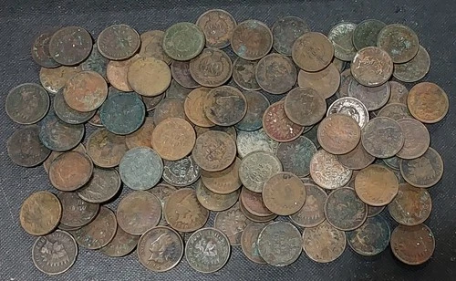 100 All INDIAN HEAD Crappy Pennies Huge BULK Lot - UNSEARCHED - Low Grade Coins