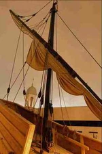 609066 Mast And Furled Sails Of A Basque Whaling Ship A4 Photo Print