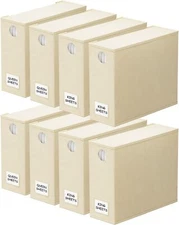 SpaceAid 8 Pack Bed Sheet Organizers and Storage, Foldable 8 Pack, Beige 