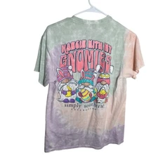 Simply Southern T-Shirt Women's Medium Easter Gnome Bunny Tie Dye Shirt