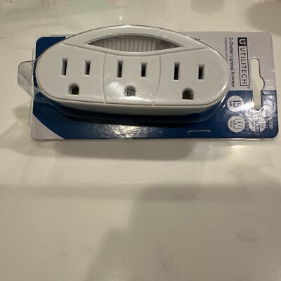 Utilitech, #0242159, 3-Outlet Lighted Adapter, 15 Amp, Ships from USA