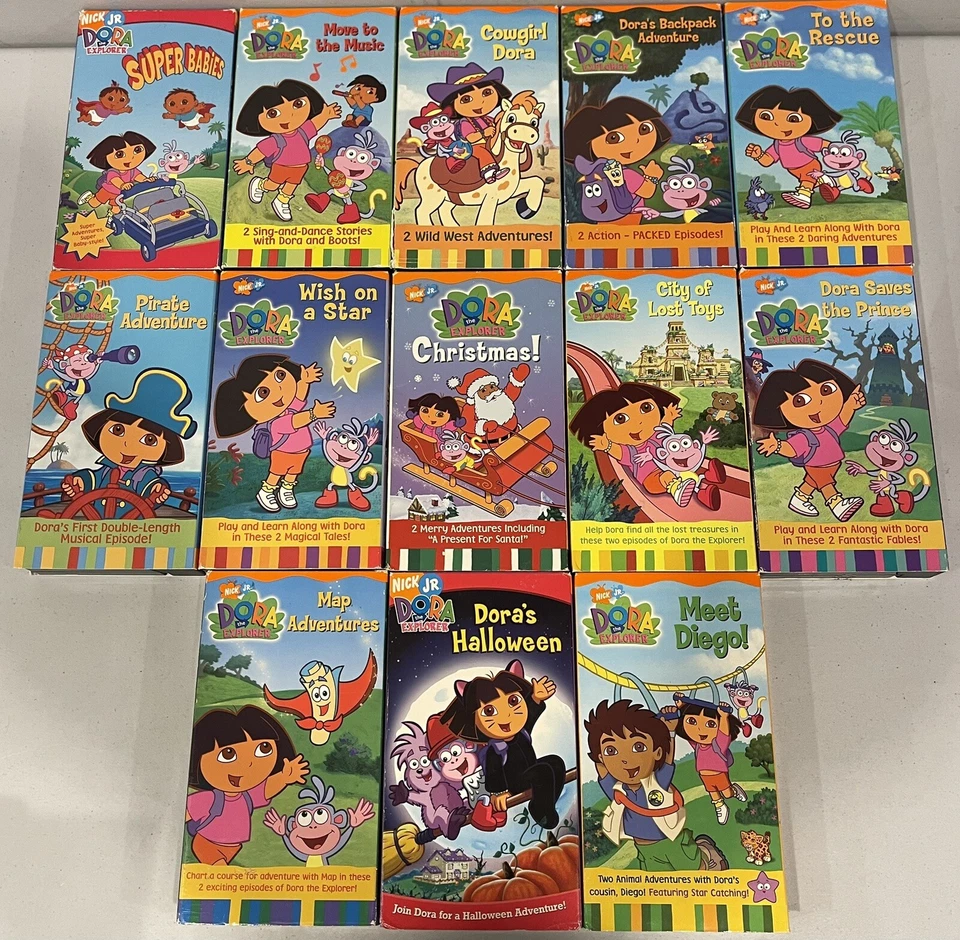 Dora The Explorer Vhs Lot Of 13 Move To The Music, Saves The Prince Wish On A St - Image 2 of 3