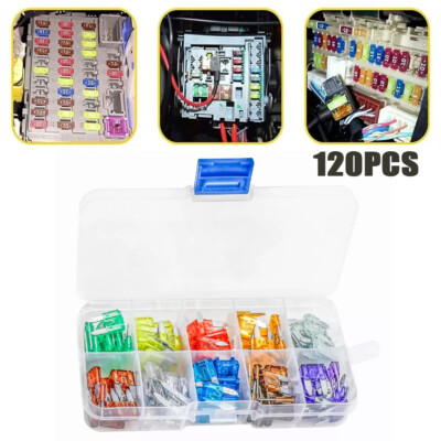 120PCS Micro Mini Car Fuse Kit Fuses Assortment Kit for Car/RV/Truck/Motorcycle