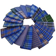 3 Pcs Checks Multicolour Men's And Women's Sarong Lungi Dhoti 100 Cotton indian