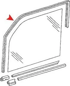 For 1980-1985 Mercedes-Benz 300D Base Window Channel Front URO 1981 1982 1983 - Image 2 of 2