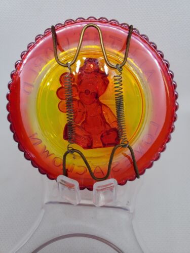 Mini piatto Mosser vintage TUTTO IL MONDO AMA UN CLOWN Amberina - Foto 2 di 5