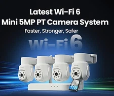ZOSI 8CH WIfi6 5MP NVR WiFi  3K  Security Camera System 3K Pan-Tilt Outdoor  1TB