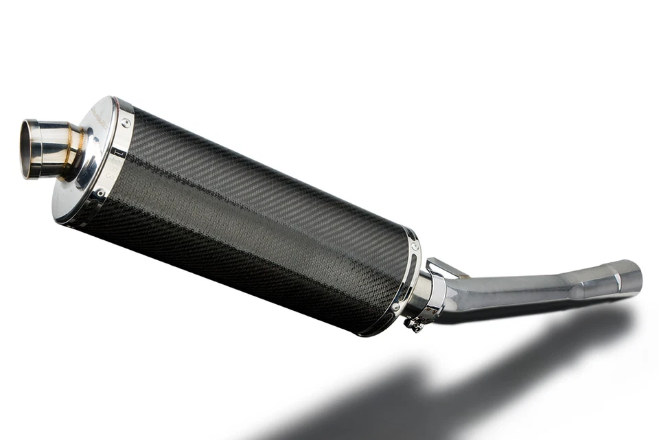 Suzuki GSX600F 600 Katana 1997-2006 Slip On 14" Ovalado Carbono Escape Silenciador Kit Foto 2 de 4