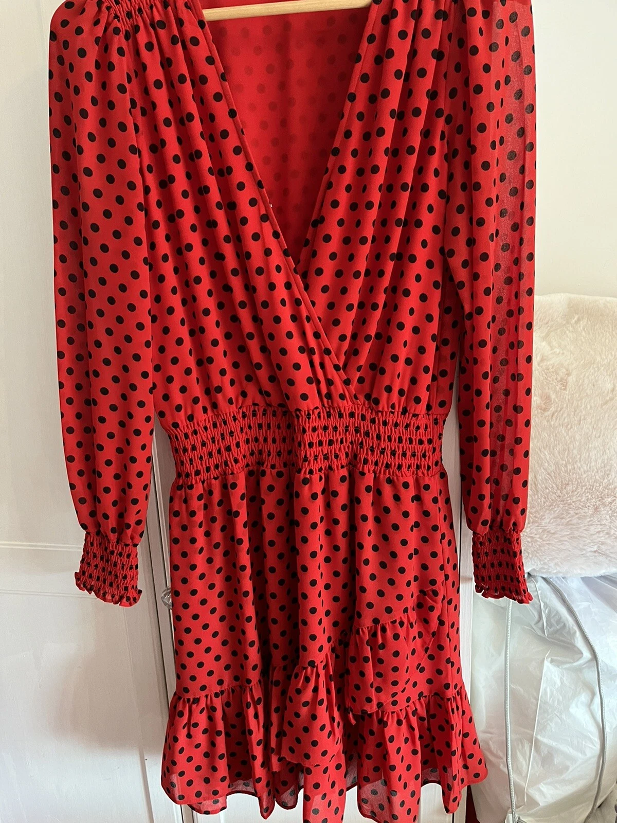 Abito Michael Kors taglia media rosso e con pois neri abito donna