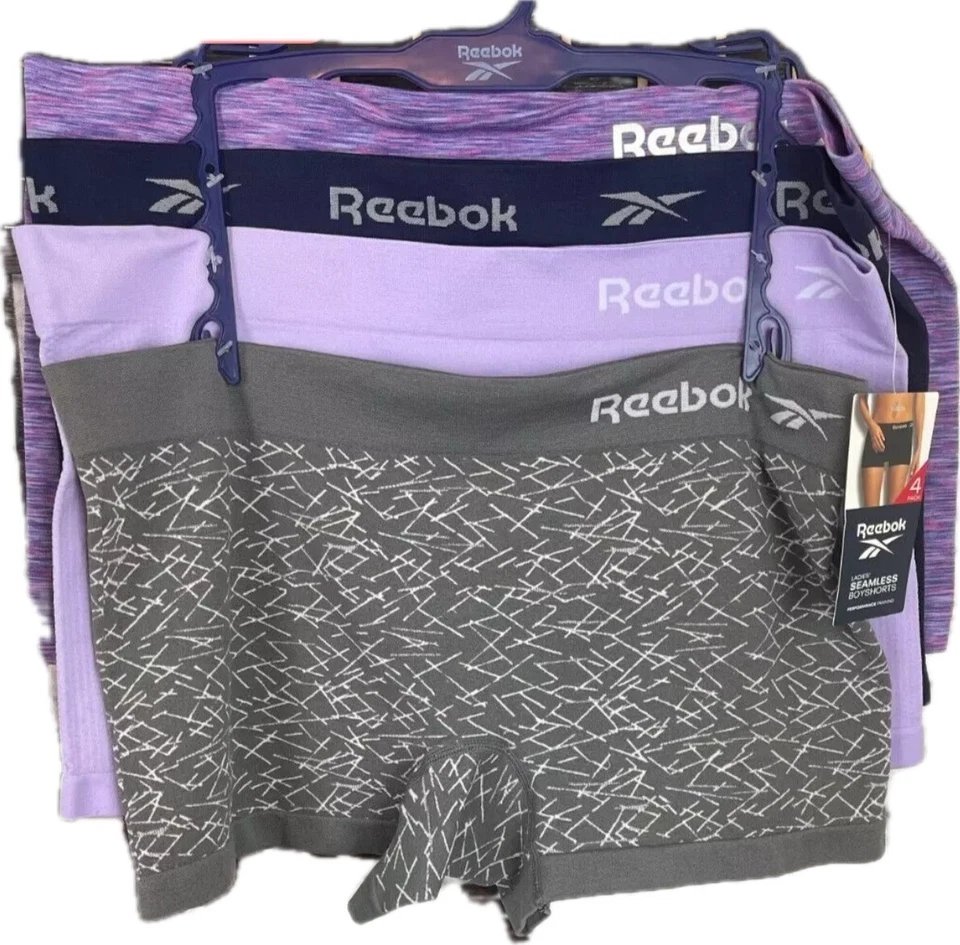 Bragas cortas Reebok XL Logo Surtidas 4 vías elásticas rendimiento sin costuras para niños- paquete de 4 Foto 2 de 4