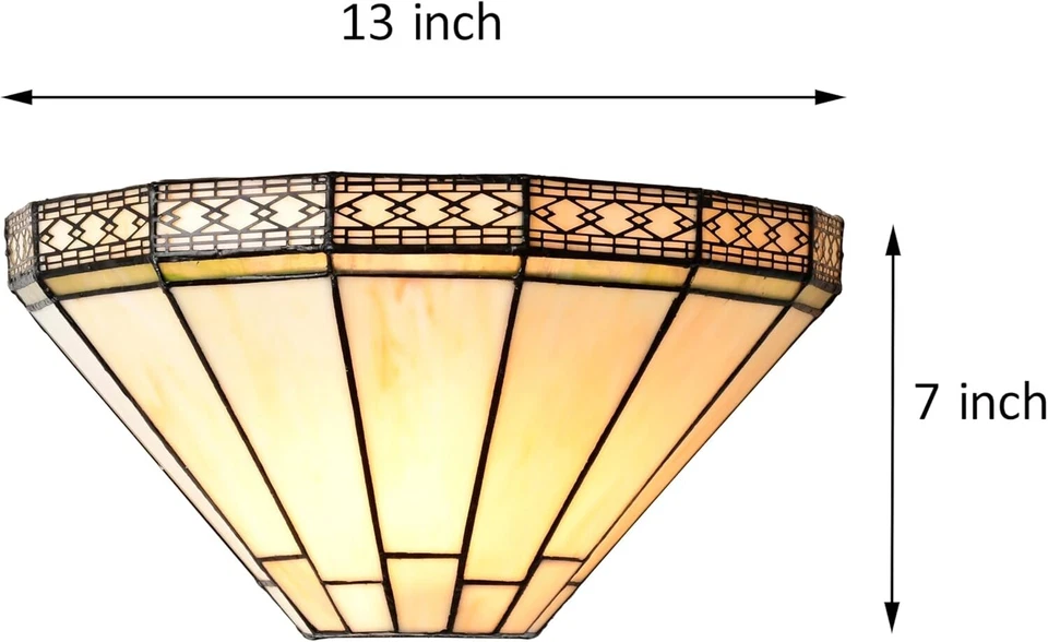 MISSION TIFFANY STYLE HANDCRAFTED GLASS WALL LIGHT WALL FIXING INCLUDED - Image 2 of 4