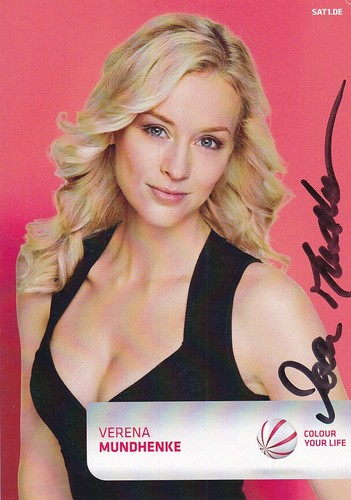 Verena MUNDHENKE, tedesco Attrice, Mano sul cuore 2010-11, autografo originale