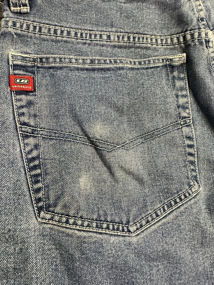 DE COLECCIÓN UNION BAY PANTALONES CORTOS VAQUEROS A RAYAS CLÁSICOS LAVADO TALLA 38 AÑOS 90 Foto 3 de 4