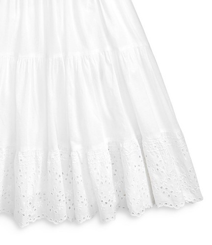 Polo Ralph Lauren Girls' Eyelet-Embroidered Cotton Voile Dress Big Kid White New - Picture 4 of 4