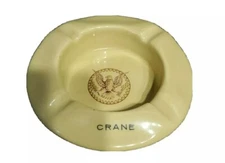 Seal of USA Eagle YELLOW CERAMIC ASHTRAY HEAVY VINTAGE  Crane ANTIQUE americana