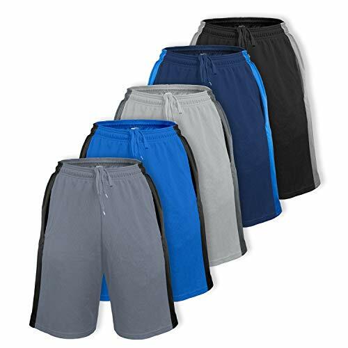 [5 Pack] Men’s Dry-Fit Active Athletic Shorts Basketball Running Workout