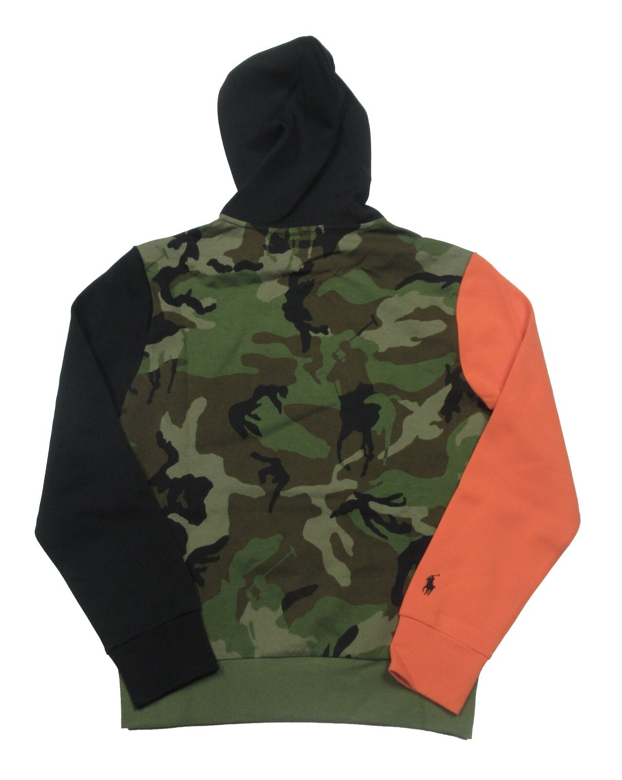 Felpa con cappuccio pullover Polo Ralph Lauren uomo mimetica giocatore di pony blocco colore doppia maglia