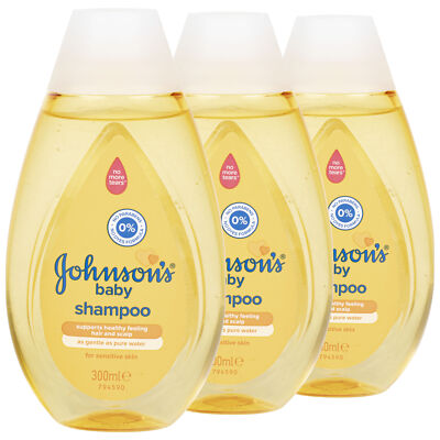 (12,20 EUR/l) 3x Johnson's Baby Shampoo 300ml