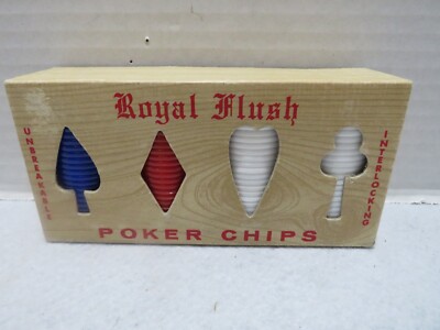 VTG ROYAL FLUSH POKER CHIPS 100 COUNT NIB