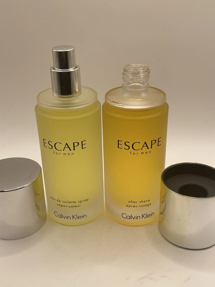 Conjunto masculino Escape By Calvin Klein 3,4 oz Eau de Toilette spray + 3,4 oz pós-barba RARO - Imagem 4 de 4