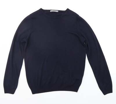 Marks and Spencer Damen Blau V-Ausschnitt Acrylmischung Pullover Größe 12