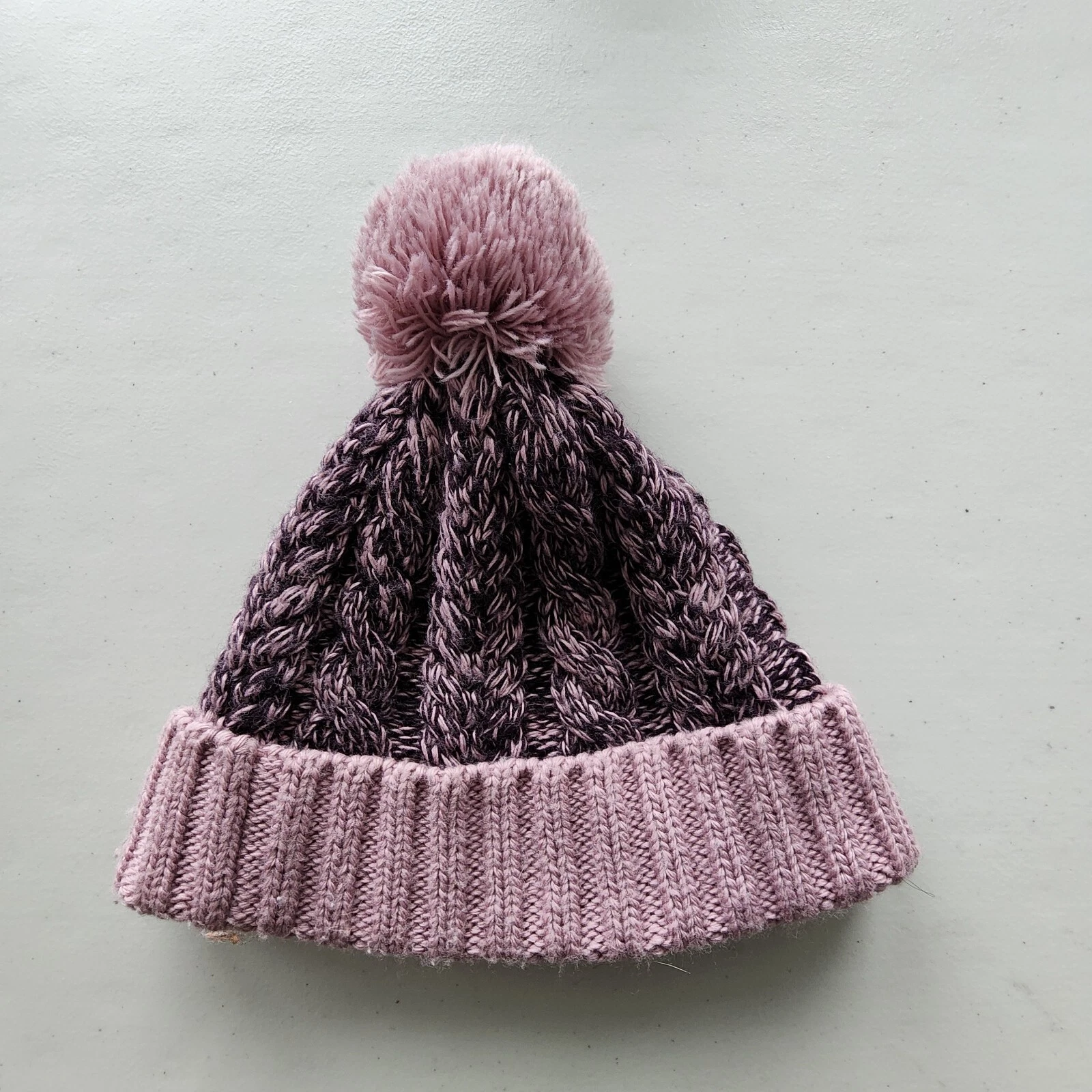 smartwool ski town beanie pom cable knit cuffed mauve 