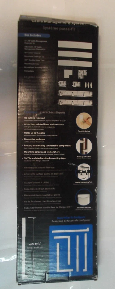 Bell'O TV Cable Concealer Trunking Wire Cord Management Hiding Wall Mount System - Изображение 3 из 4