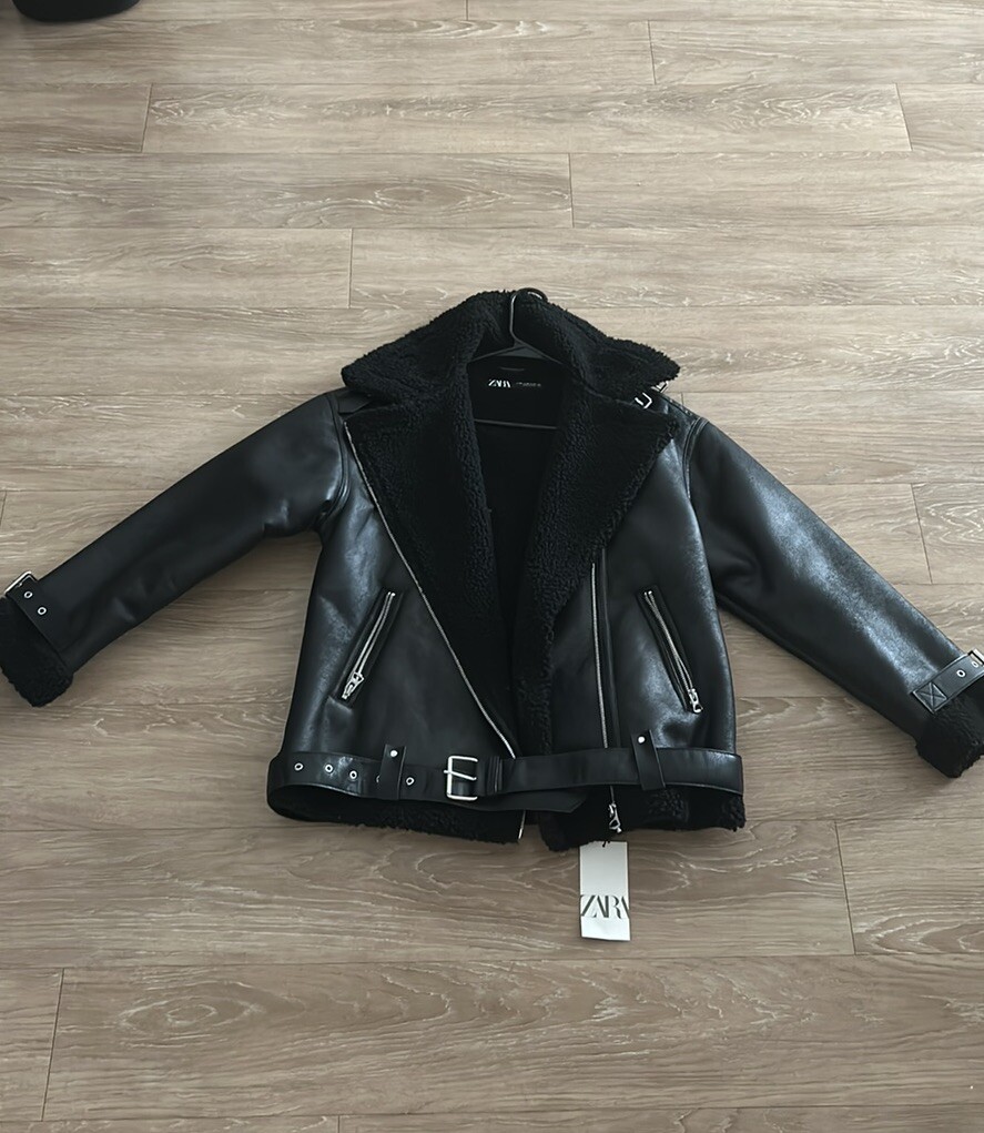 NWT Zara Black Double Faced Biker Jacket | eBay NWT Zara Black Double Faced Biker Jacket | eBay