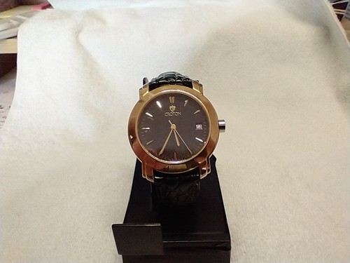 CROTON VINTAGE SWISS MOVT. GOLD PLATED BLK DATE AUTOMATIC ORIGINAL WATCH