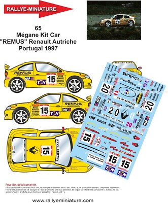 DECALS 1/32 REF 0065 RENAULT MEGANE SPERRER RALLYE DE PORTUGAL 1997 CATALUNYA
