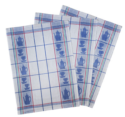 Caroline 3er Pack Geschirrtuch 50x70cm 100% Baumwolle Jacquard  Tasse&Kanne
