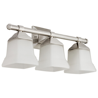 Diodesy Modern Square Bell Vanity Fixture 20'' Wall A19 Bulb Req Brushed Nickel