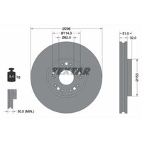 Textar 2X Bremsscheibe Vorne Ø296 Mm InnenbelüFtet FüR Lexus IS I JCE1_ GXE1_