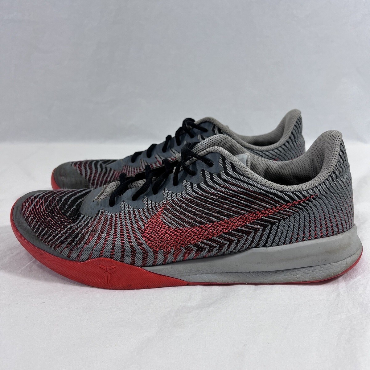 Nike KB Mentality 2 Wolf Grey Bright Crimson Men display picture 1