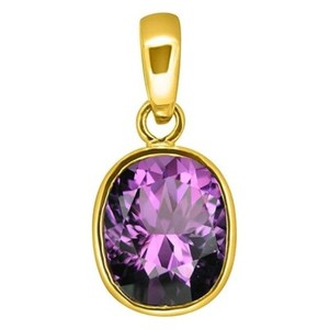 Authentic 13.25 Ratti 12.39 Carat Quality Katela Amethyst Gold Plated Pendant/Locket Gemst