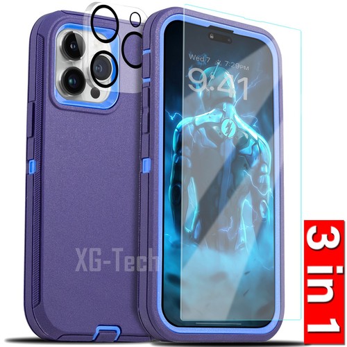 For iPhone 16 15 14 Plus 13 12 11 Pro Max Case Rugged + Screen Camera Protector - Picture 16 of 21