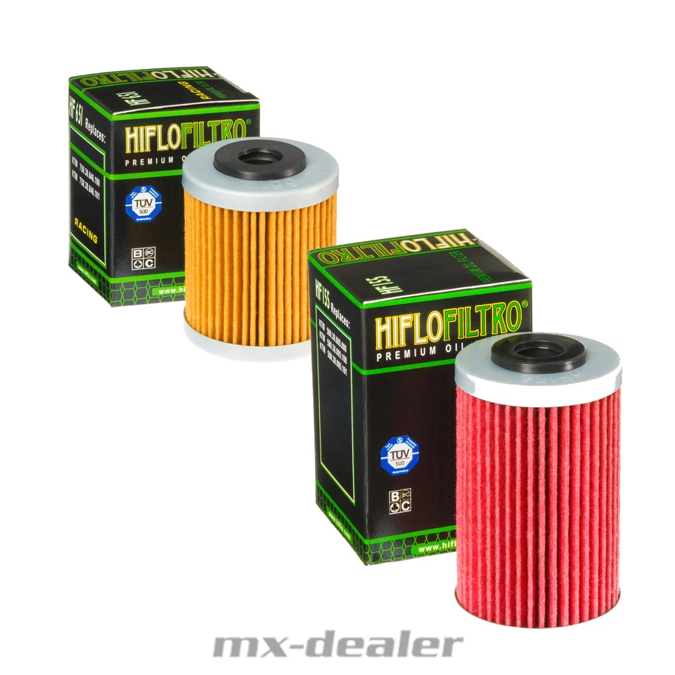 Hiflo Ölfilter Satz HF155 + HF651 KTM SMC 690 R Enduro Duke ABS Sparpack