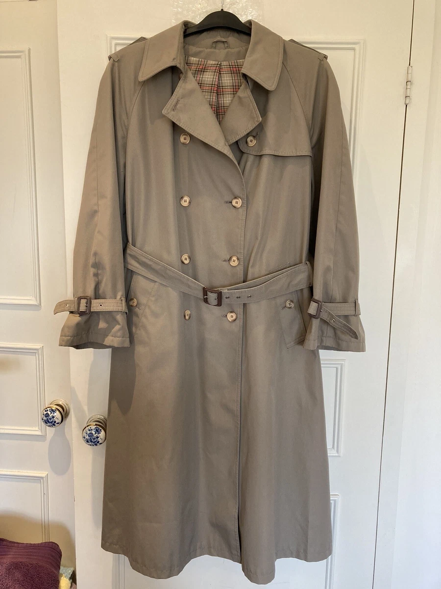 St Michael Vintage Long Light Brown Mac Rain Trench Coat Size 18 Retro Marks M S