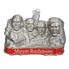 Mount Rushmore Glass Ornament Old World Christmas New Patriotic USA Landmark