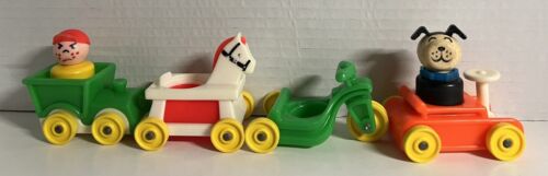Fisher Price Vintage Little People #656 - PLAY FAMILY LITTLE RIDERS LOT of 6 - Picture 1 of 3