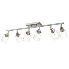 6 Light Track Lighting Kit Brushed Nickel Kitchen Track Lighting Fixtures Cei...