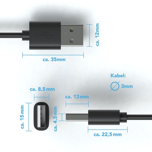 Câble micro USB 0,5 m câble de charge données pour Samsung Huawei PS4 XBOX LG - Noir - Photo 5/5