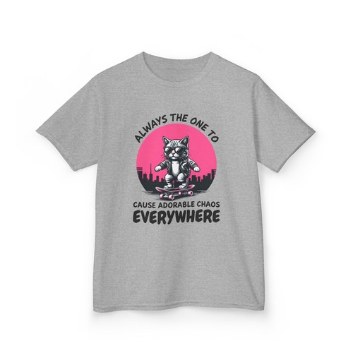 Adorable Chaos Kids Tee - Cute Cat T-Shirt, Gift for Kids, Playful Shirt - Picture 6 of 10
