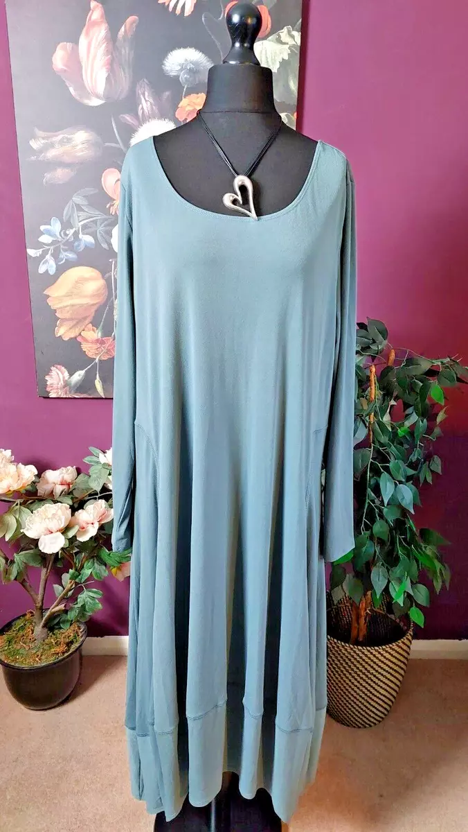 MARLA WYNNE Lagenlook tulip hem maxi Dress OSFA 16 18 20 22 24 PLUS size XXL NEW