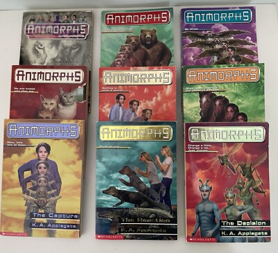 ANIMORPHS Series- K.A. Applegate- 9 Book Lot - #1, 2, 6, 7, 11, 12