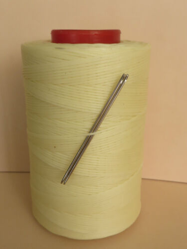 RITZA TIGRE WAXED HAND SEWING THREAD 0.8mm LEATHER NEEDLES OPTIONAL CREAM JK6 - Picture 1 of 10