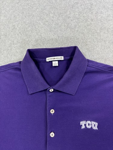 TCU Horned Frogs Peter Millar Campus S/S Polo Shirt (Men's Large) Purple - 第 3/9 張圖片