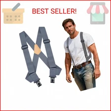 MELOTOUGH Belt Clip Suspenders For Men Heavy Duty, Outback Side Clip/Trucker Men