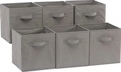 Organisateur Tiroir Tissu Lot 6 Range Chaussettes Sous-Vêtements Pliable Gris - Photo 1/4